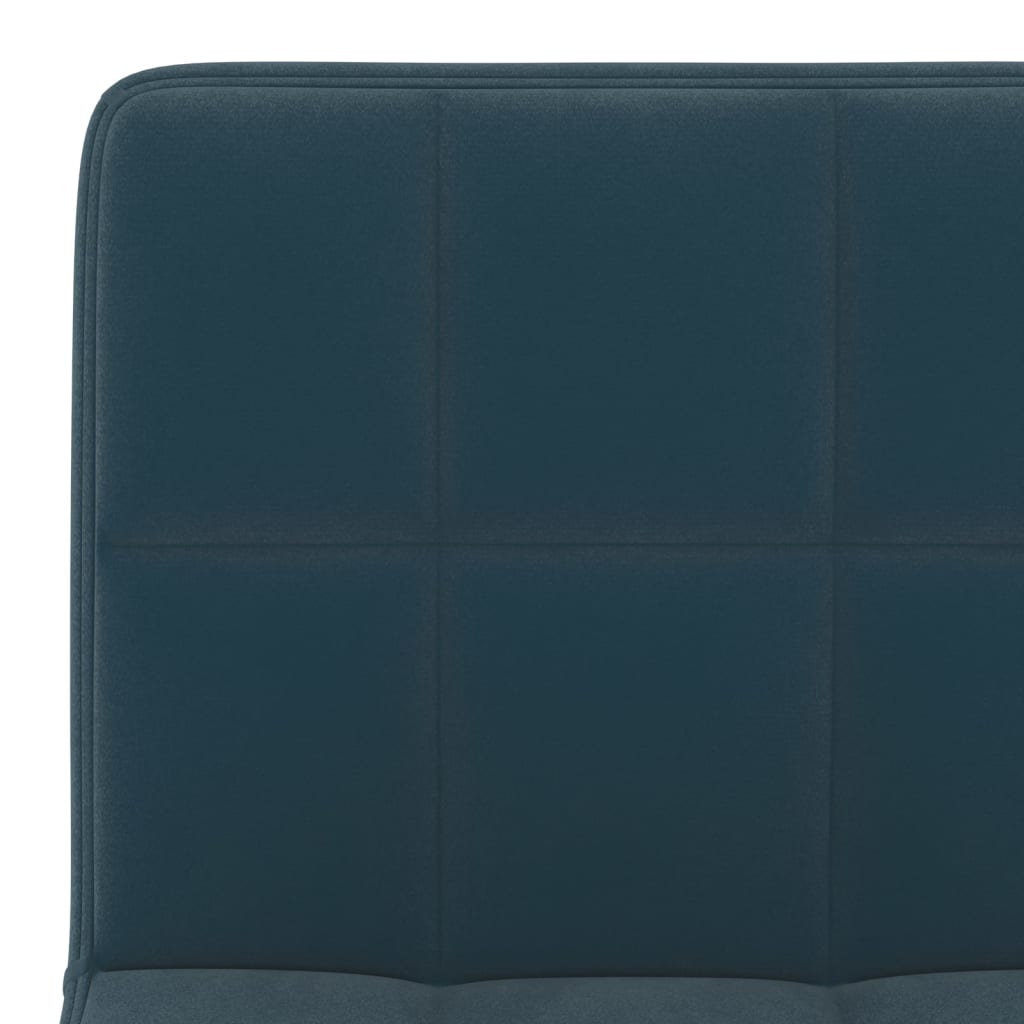 Въртящи се трапезни столове, 6 бр, сини, кадифе