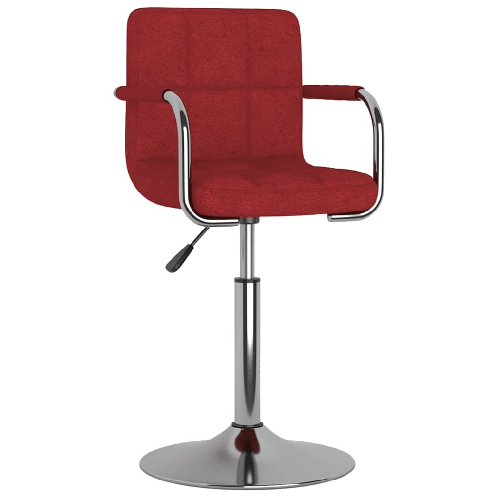 vidaXL Chaises pivotantes à manger lot de 4 rouge bordeaux tissu