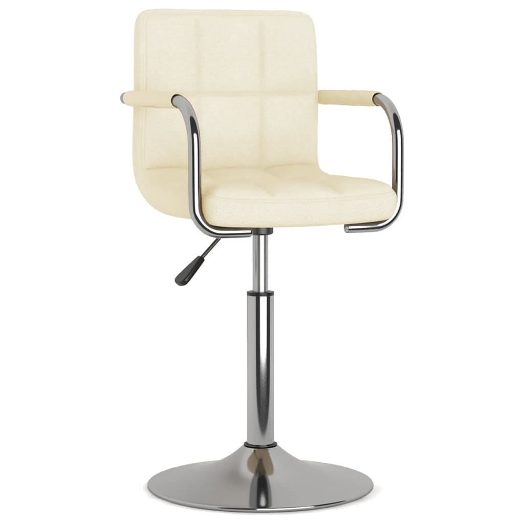 

vidaXL Eetkamerstoelen draaibaar 6 st stof crèmekleurig