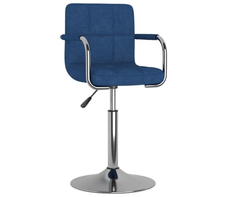 vidaXL Valgomojo kėdės, 6 vnt., mėlynos spalvos, audinys, pasukamos