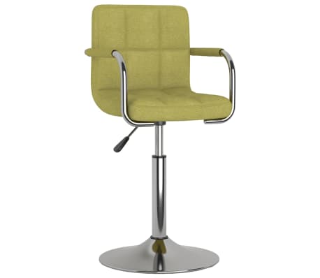 vidaXL Valgomojo kėdės, 6 vnt., žalios spalvos, audinys, pasukamos