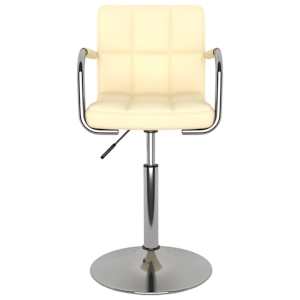 vidaXL Pasukamos valgomojo kėdės, 4vnt., kreminės, dirbtinė oda