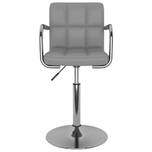 vidaXL Besisukančios valgomojo kėdės, 4vnt., pilkos, dirbtinė oda