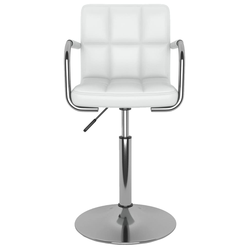 

vidaXL Eetkamerstoelen draaibaar 6 st kunstleer wit
