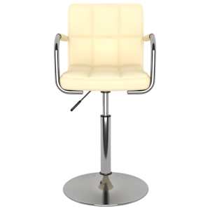 vidaXL Valgomojo kėdė, kreminės spalvos, dirbtinė oda (334567)