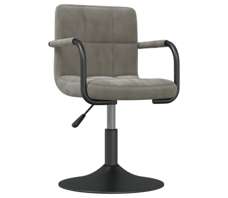 vidaXL Swivel Dining Chairs 4 pcs Light Grey Velvet