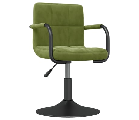 vidaXL Pasukamos valgomojo kėdės, 4vnt., &scaron;viesiai žalios, aksomas