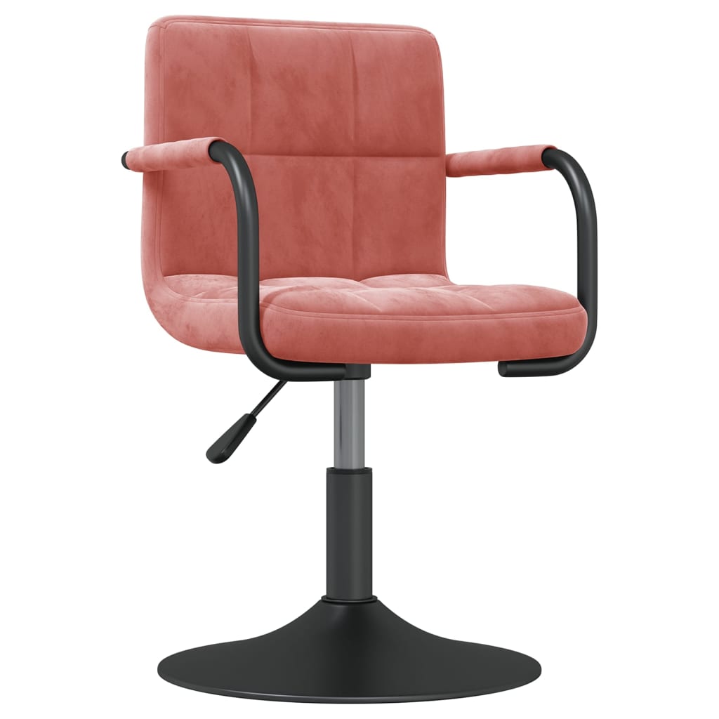 

vidaXL Eetkamerstoelen draaibaar 6 st fluweel roze