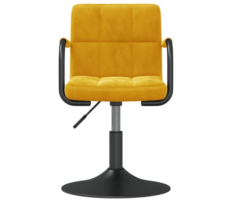 vidaXL Valgomojo kėdė, garstyčių geltonos spalvos, aksomas (334613)