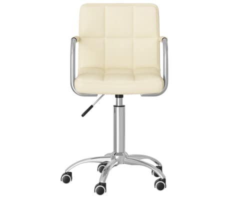 vidaXL Pasukamos valgomojo kėdės, 4vnt., kreminės spalvos, audinys