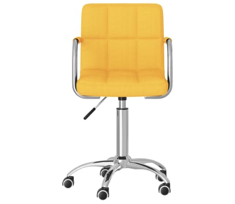 vidaXL Pasukamos valgomojo kėdės, 4vnt., garstyčių geltonos, audinys