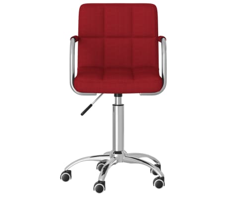 vidaXL Pasukamos valgomojo kėdės, 4vnt., raudonojo vyno, audinys