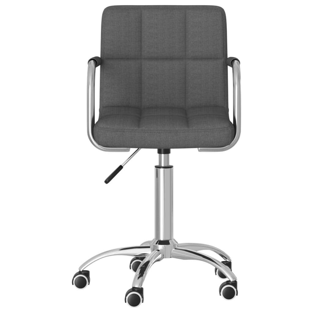 

vidaXL Eetkamerstoelen draaibaar 6 st stof donkergrijs