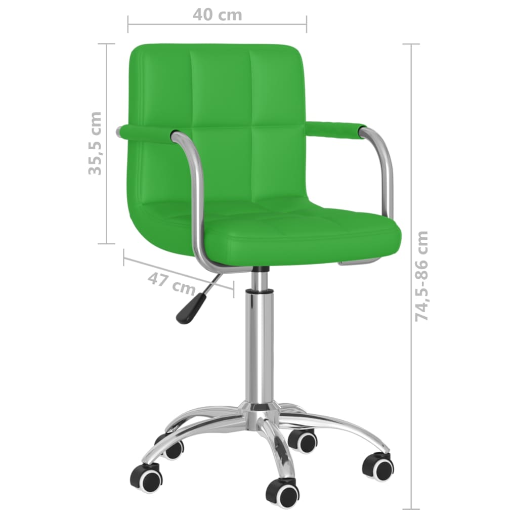 Otočné jídelní židle 6 ks zelené umělá kůže