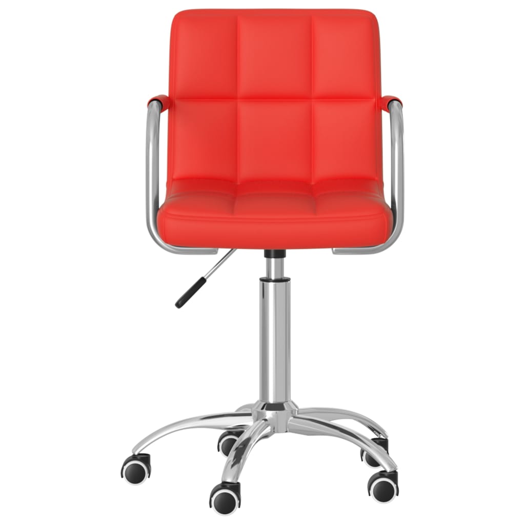 vidaXL Chaise pivotante de salle à manger Rouge Similicuir