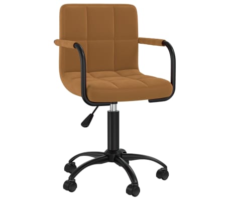vidaXL Pasukamos valgomojo kėdės, 4vnt., rudos spalvos, aksomas