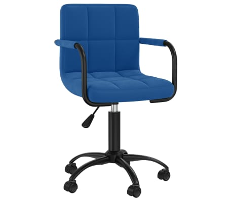 vidaXL Pasukamos valgomojo kėdės, 4vnt., mėlynos spalvos, aksomas