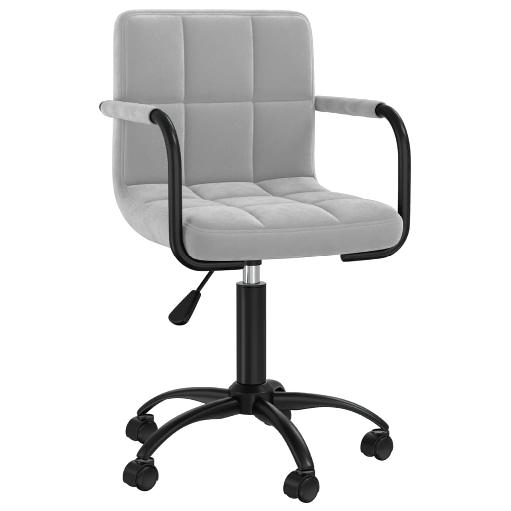 

vidaXL Eetkamerstoelen draaibaar 6 st fluweel lichtgrijs