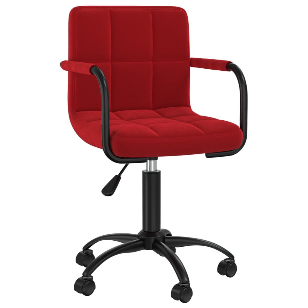 

vidaXL Eetkamerstoelen draaibaar 6 st fluweel wijnrood
