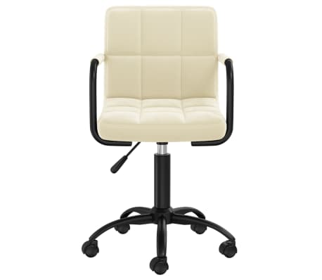 vidaXL Pasukama valgomojo kėdė, kreminės spalvos, aksomas (334709)