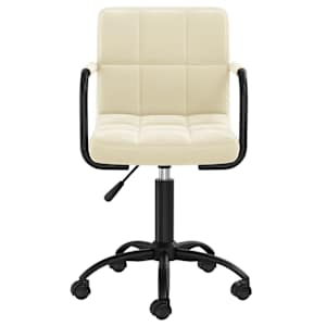 vidaXL Pasukama valgomojo kėdė, kreminės spalvos, aksomas (334709)