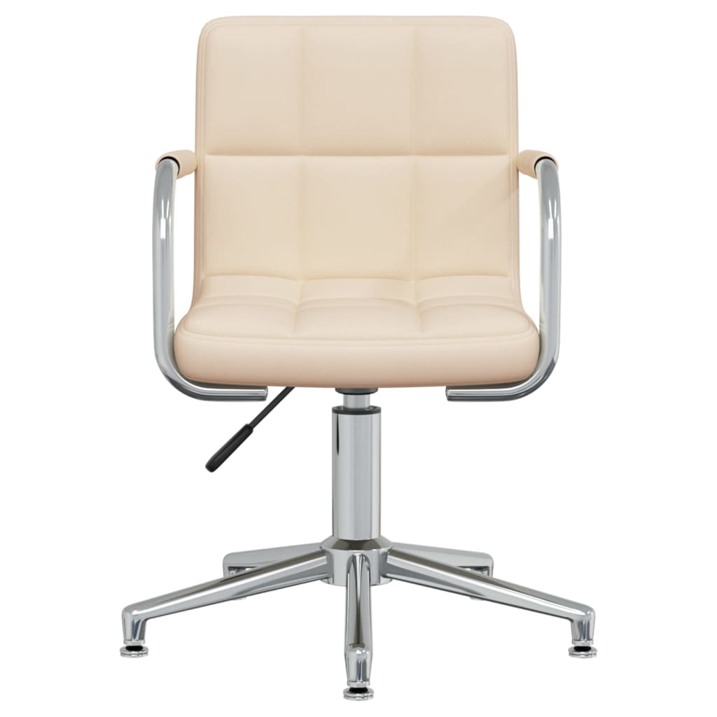 

vidaXL Eetkamerstoelen draaibaar 4 st stof crèmekleurig