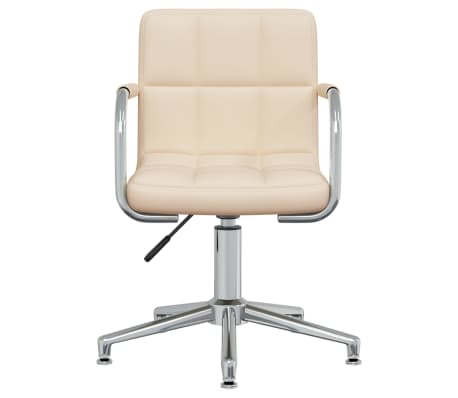 vidaXL Pasukamos valgomojo kėdės, 4vnt., kreminės spalvos, audinys
