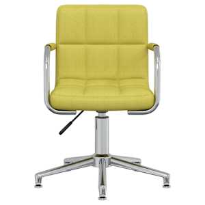 vidaXL Pasukamos valgomojo kėdės, 4vnt., žalios, audinys