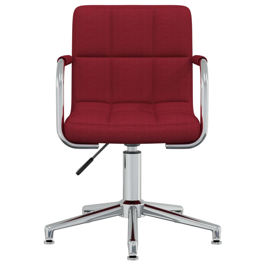 

vidaXL Eetkamerstoelen draaibaar 6 st stof wijnrood