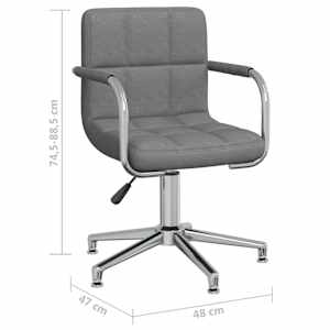 Otočná jídelní židle světle šedá textil - obrázek 8