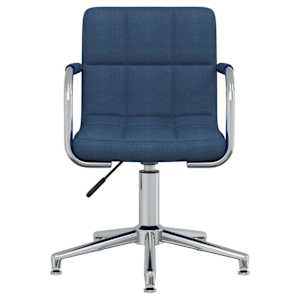 vidaXL Chaise pivotante de salle &agrave; manger Bleu Tissu