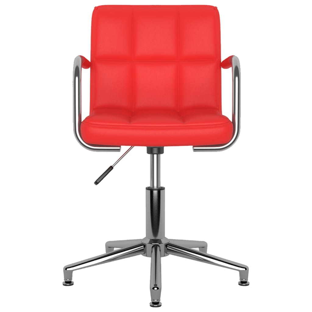 vidaXL Otočné jedálenské stoličky 4 ks červené umelá koža