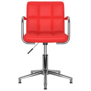 vidaXL Pasukamos valgomojo kėdės, 4vnt., raudonos, dirbtinė oda