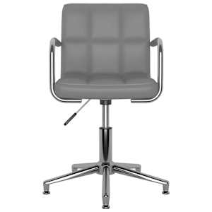 vidaXL Besisukančios valgomojo kėdės, 4vnt., pilkos, dirbtinė oda