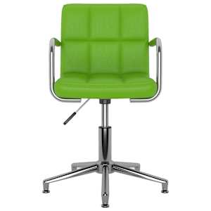 vidaXL Pasukamos valgomojo kėdės, 4vnt., žalios spalvos, dirbtinė oda