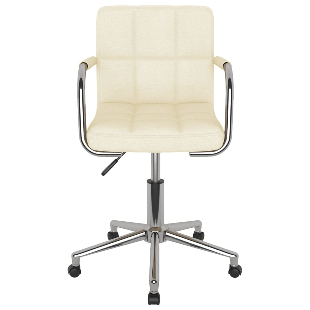 

vidaXL Eetkamerstoelen draaibaar 4 st stof crèmekleurig