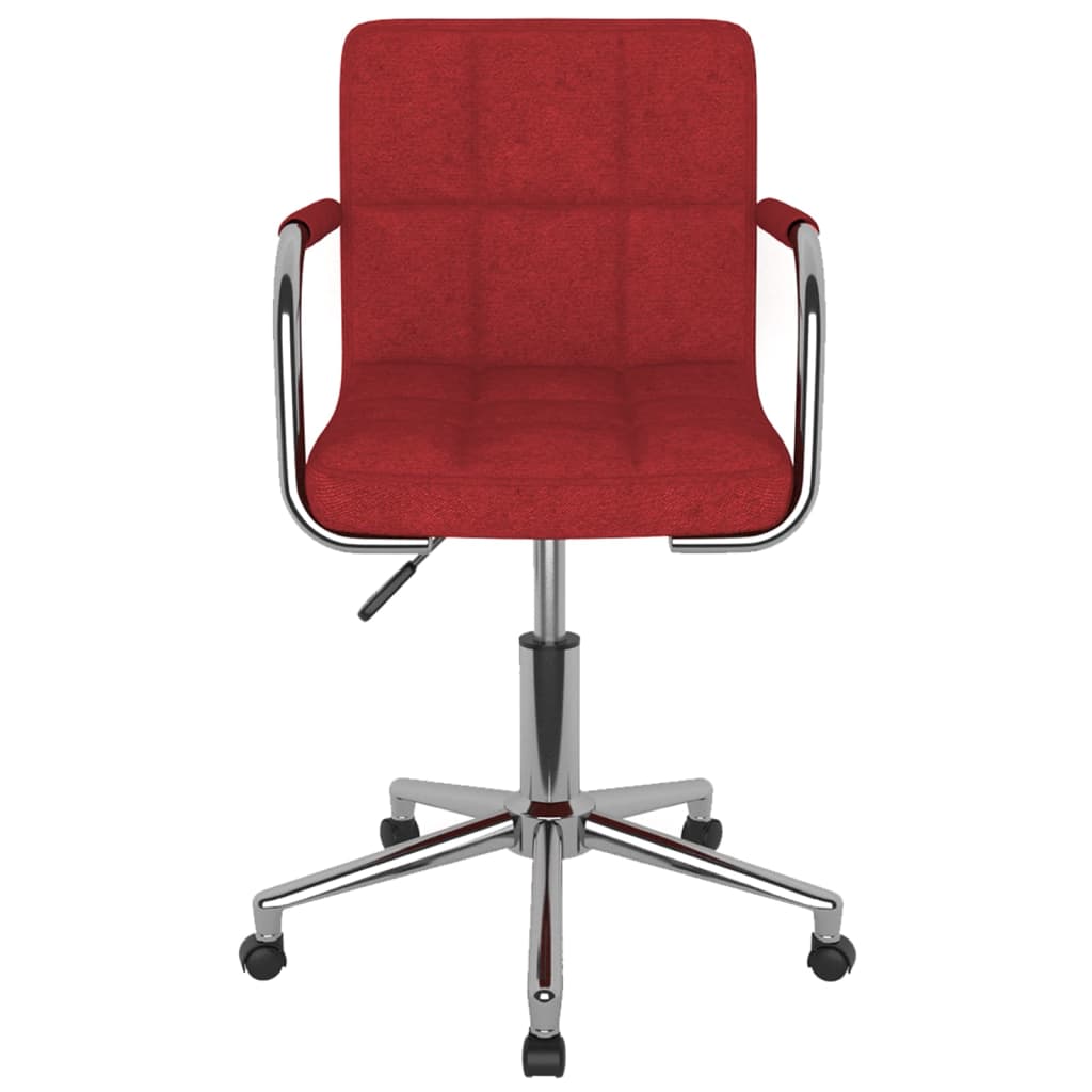 

vidaXL Eetkamerstoelen draaibaar 4 st stof wijnrood