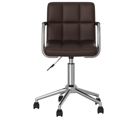 vidaXL Pasukamos valgomojo kėdės, 4vnt., rudos spalvos, dirbtinė oda