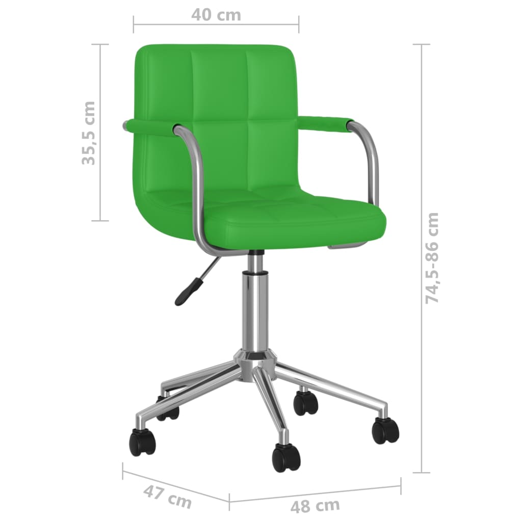 Scaune de bucătărie pivotante, 6 buc., verde, piele artificială