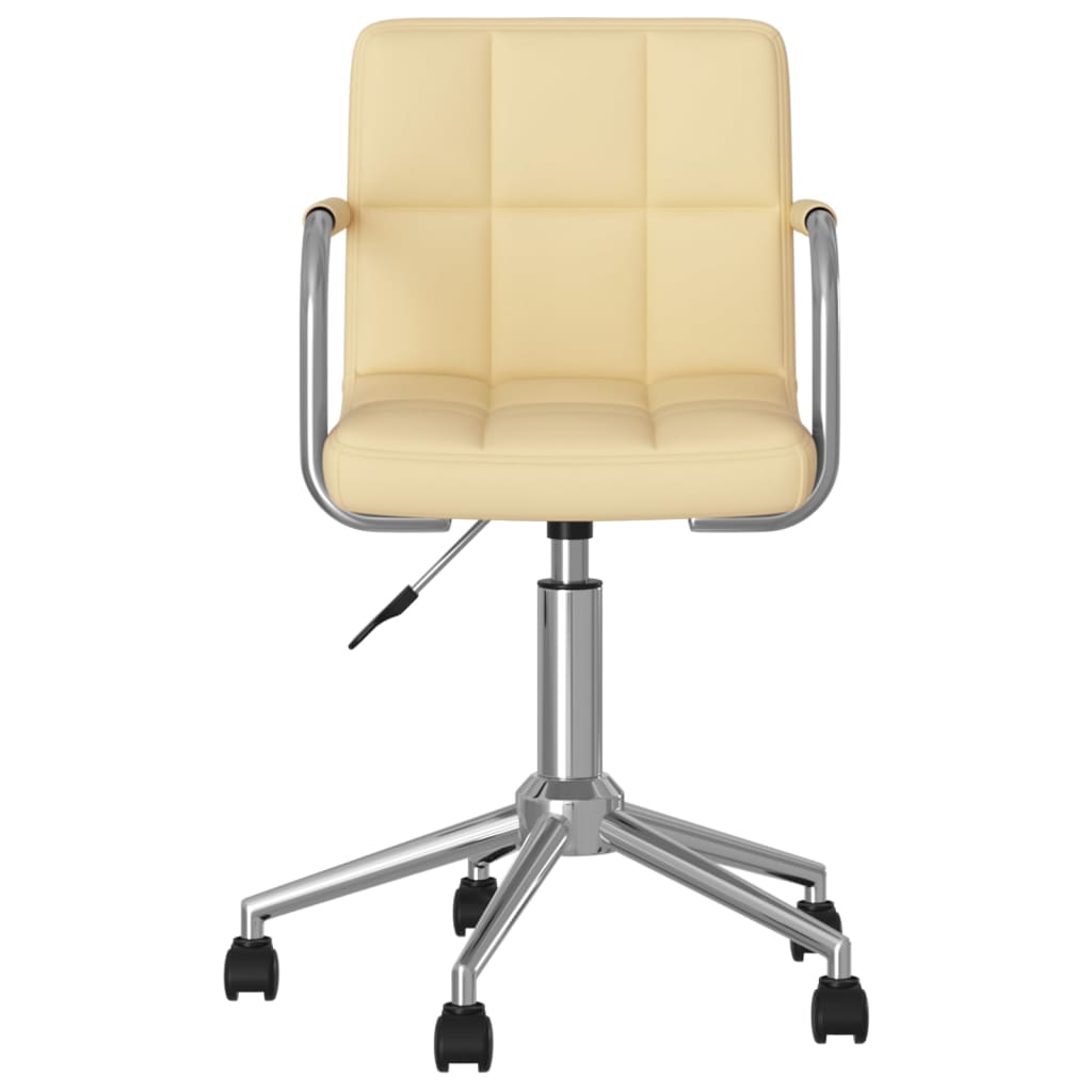 vidaXL Chaise pivotante de salle à manger Crème Similicuir