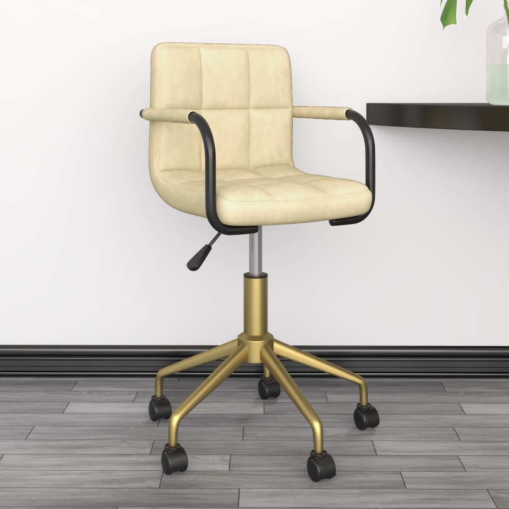 Chaises pivotantes à manger lot de 4 crème velours