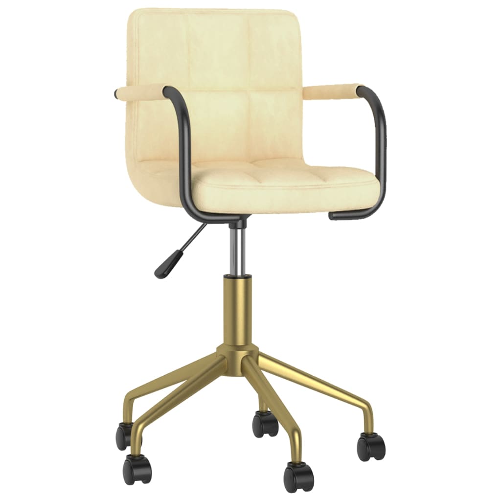 

vidaXL Eetkamerstoelen draaibaar 6 st fluweel crèmekleurig