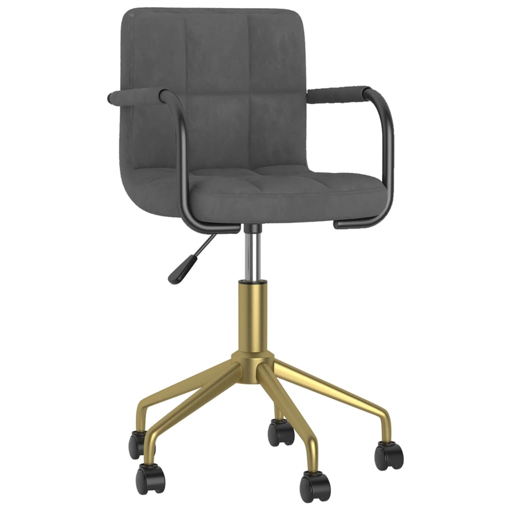 

vidaXL Eetkamerstoelen draaibaar 6 st fluweel donkergrijs