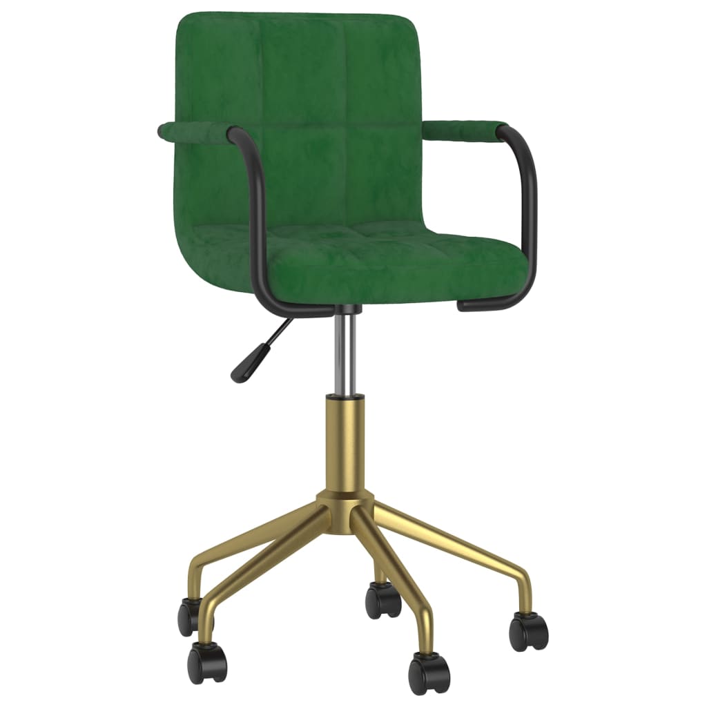 

vidaXL Eetkamerstoelen draaibaar 6 st fluweel donkergroen