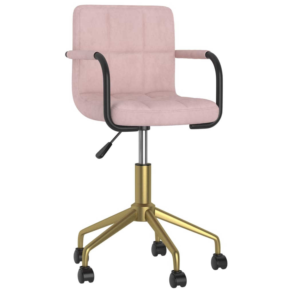 

vidaXL Eetkamerstoelen draaibaar 6 st fluweel roze