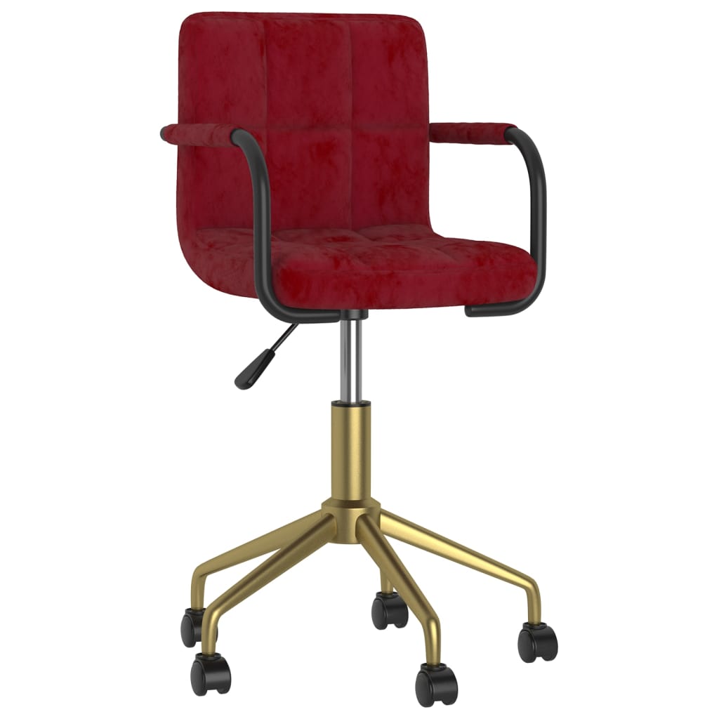

vidaXL Eetkamerstoelen draaibaar 6 st fluweel wijnrood