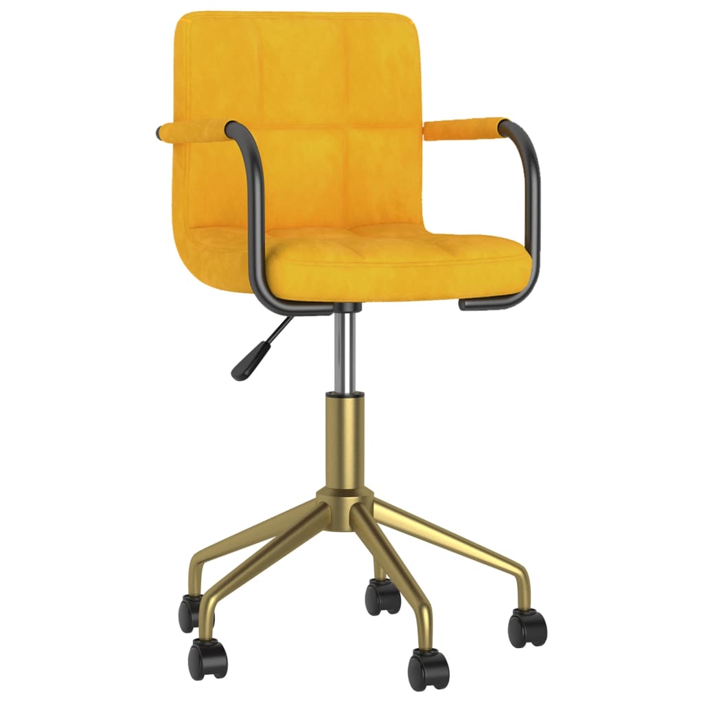 

vidaXL Eetkamerstoelen draaibaar 6 st fluweel mosterdgeel