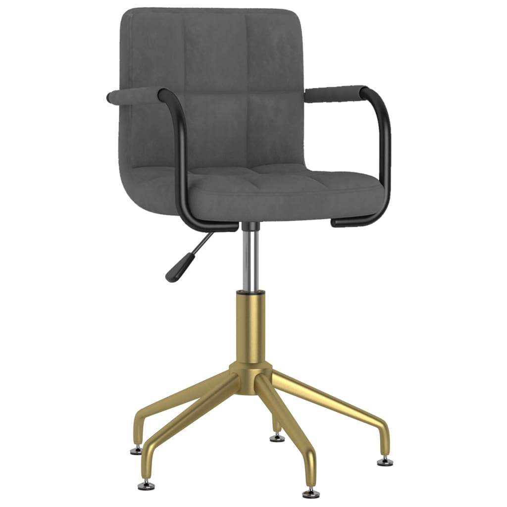 Pasukama biuro kėdė, tamsiai pilkos spalvos, aksomas (334835)
