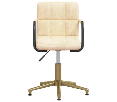 vidaXL Chaise pivotante de bureau Crème Velours