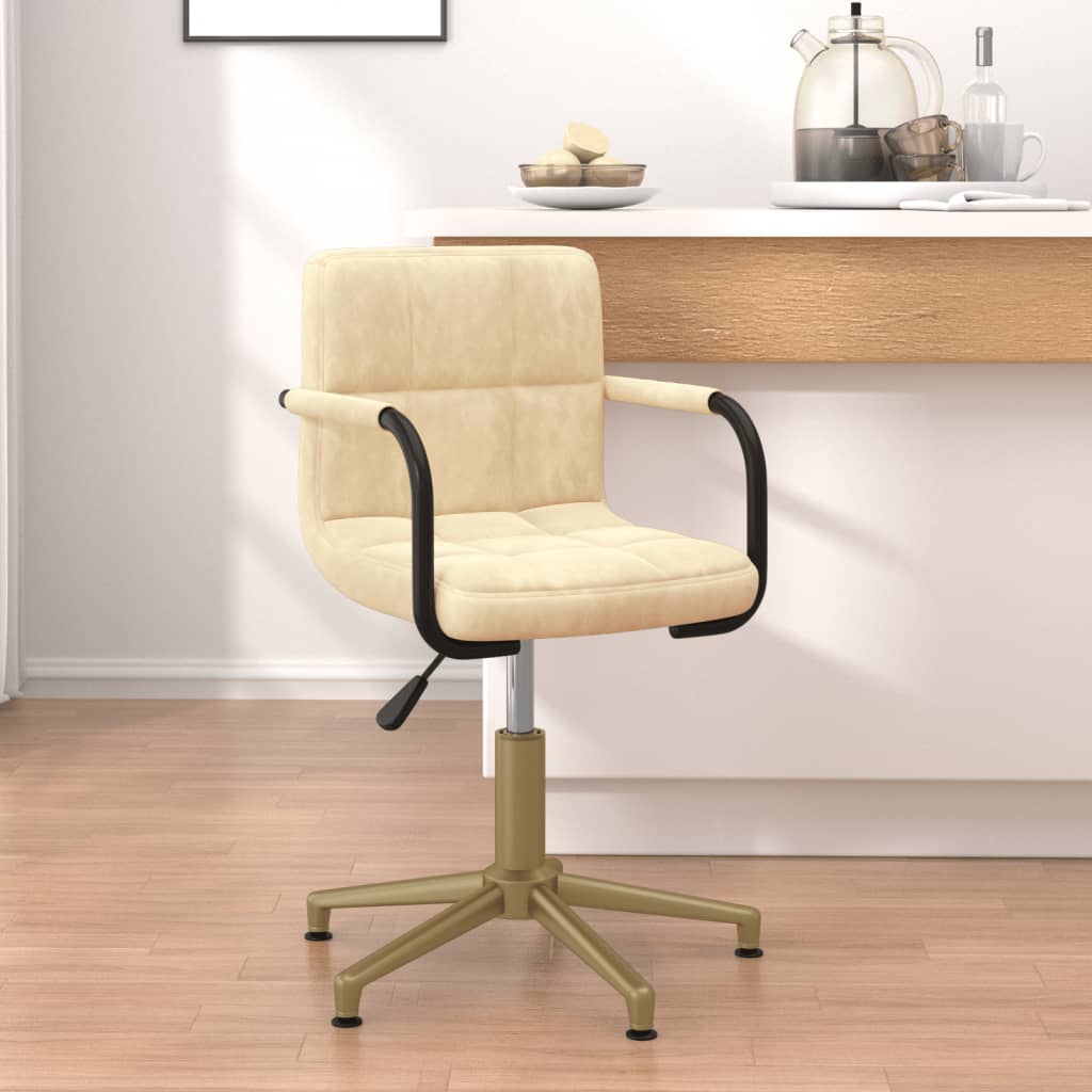 Pasukama biuro kėdė, kreminės spalvos, aksomas (334855)
